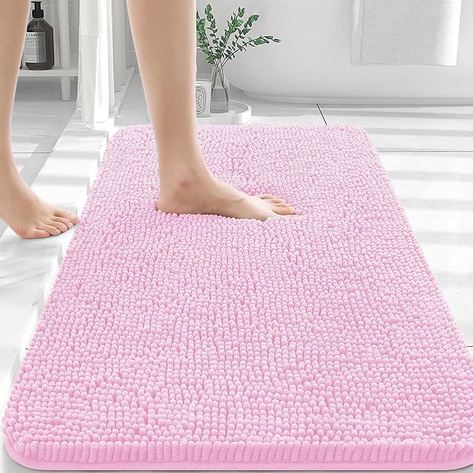 OLANLY Bathroom Rugs 36x24, Extra Soft Absorbent Chenille Bath Rugs, Rubber by OLANLY