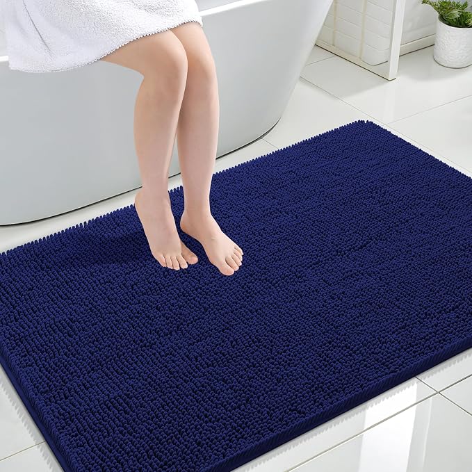 OLANLY Bathroom Rugs 47x32, Extra Soft Absorbent Chenille Bath Rugs, Rubber by OLANLY