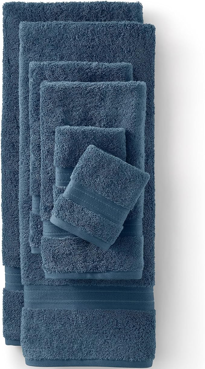 Lands' End Supima Towel Bering Sea Blue Bath- Hand Towel - Image 2
