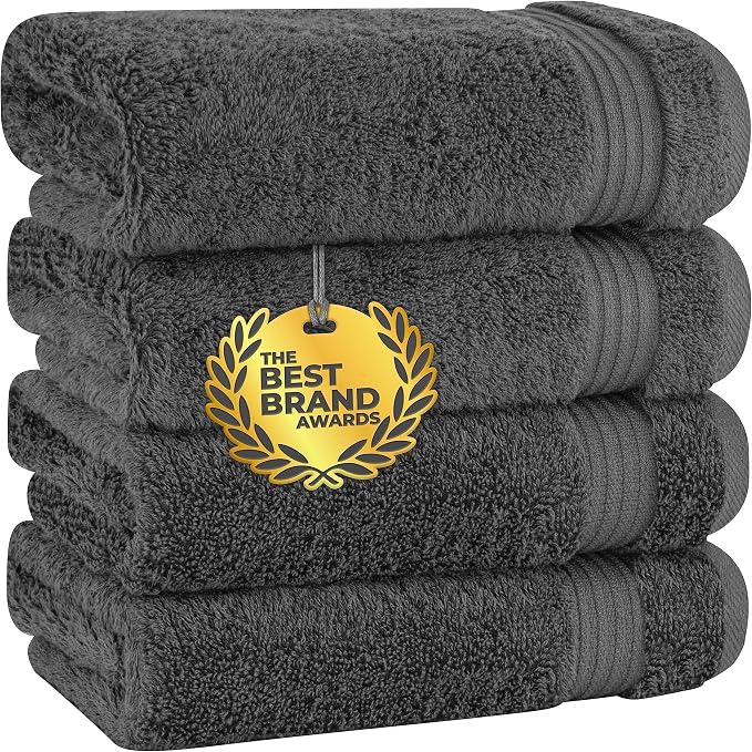 Cotton Paradise Hand Towels for Bathroom, 100% Cotton Turkish 4 Piece Hand by UNITEDHOMETEXTILE