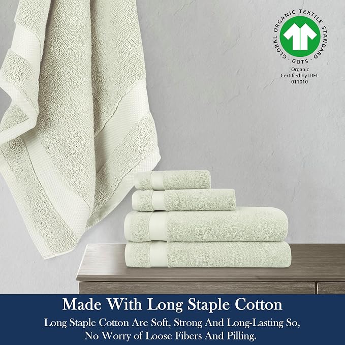 Delara Organic Cotton Luxuriously Plush Bath Towel 20 Piece Set|GOTS & Oeko-TEX - Image 3