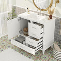 36" Bathroom Vanity with Solid Pine Frame, 1 Soft Close Door and 3 Drawers by THINK30
