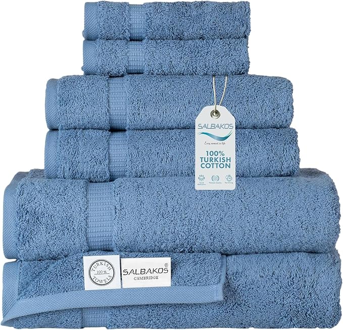 SALBAKOS 100% Turkish Cotton 6-Piece Towel Set | Heirloom Quality Hotel & Spa by SALBAKOS