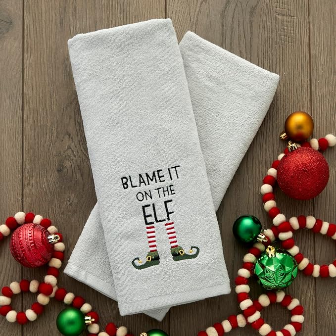 SKL Home Christmas/Winter Blame It On The Elf Hand Towel 2pc Set - Image 4