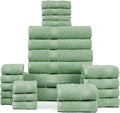 HILLFAIR - 100% Cotton 24 Piece Bath Towels Set by HILLFAIR
