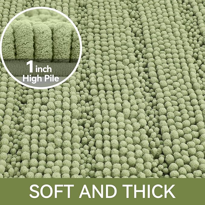 Bcoimo 44"×24" Chenille Bath Mat – Non-Slip - Image 3