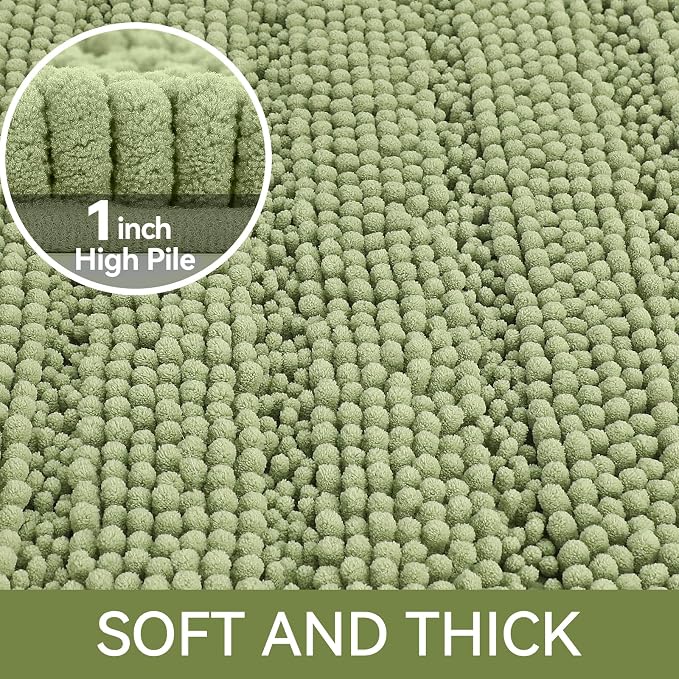 Bcoimo 36"×24" Chenille Bath Mat – Non-Slip - Image 3