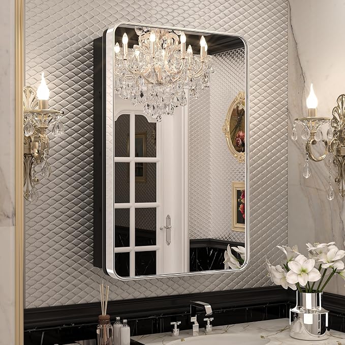 Keonjinn 20 x 32 Inch Chrome Medicine Cabinets by Keonjinn