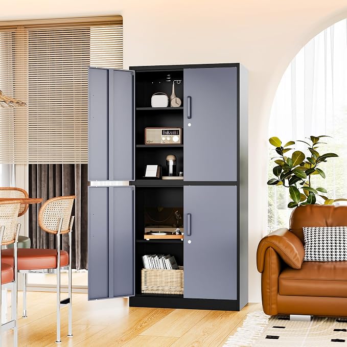 71” Metal Storage Cabinet-Lockable File Garage Tool Cabinets - Image 5