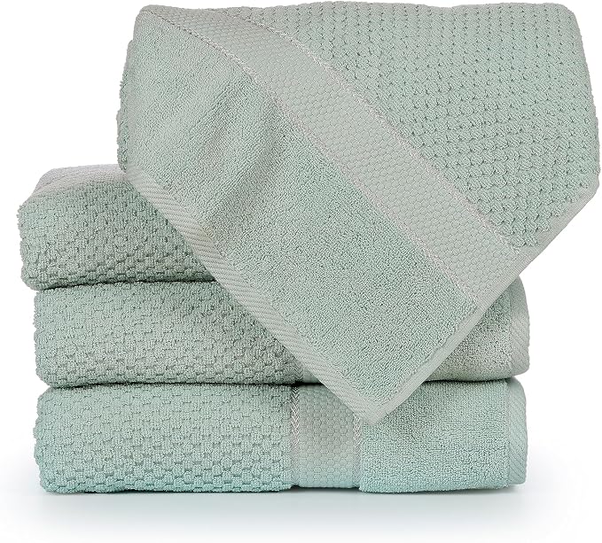 Ample Decor Bath Towels for Bathroom Set of 4 100% Cotton Popcorn Textured - Image 6