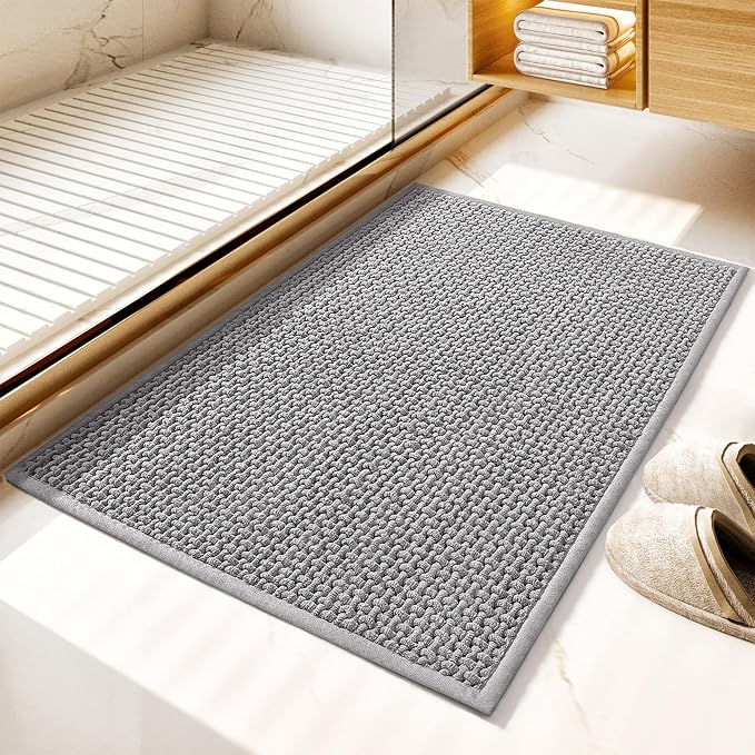 GRANNY SAYS Gray Bathroom Rugs, Absorbent Bath Mats by GRANNYSAYS