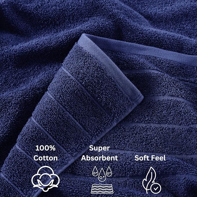 Casa Platino 100% Cotton 8 Piece Bath Towel Set - Image 5