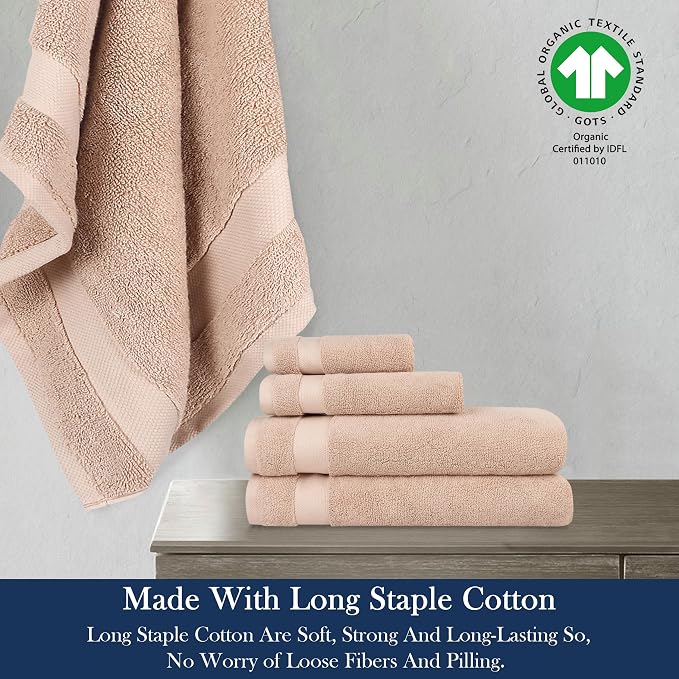 Delara Organic Cotton Luxuriously Plush Bath Towel 33 Piece Set|GOTS & Oeko-TEX - Image 3