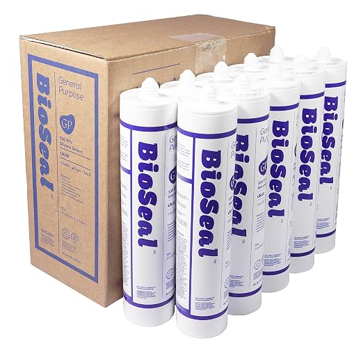 Clear BioSeal Waterproof Caulk & Sealant 100% RTV Silicone Sealant, 10oz by BladeDepot
