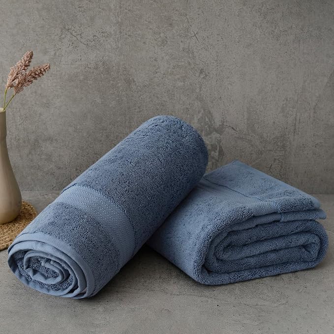 Fabdreams 100% Organic Cotton Bath Sheet Set of 2 700 GSM Oversized Towels - Image 2