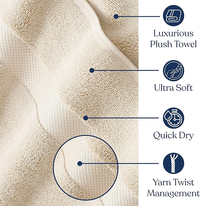Delara Organic Cotton Luxuriously Plush Hand Towel Pack of 2 | GOTS & OEKO-TEX - Image 2