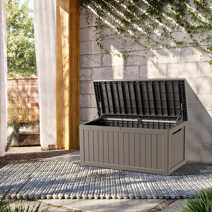TARKARI 270 Gallon Lockable Resin Deck Box, Waterproof & UV-Resistant Outdoor - Image 4