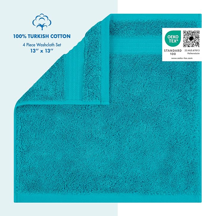 Cotton Paradise 100% Cotton Turkish Washcloth Set - Image 3