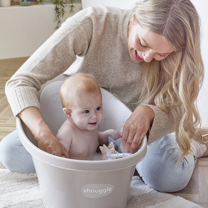 Shnuggle Newborn Baby Bath | Built in Support Bump and Soft Backrest | Suitable - Image 5