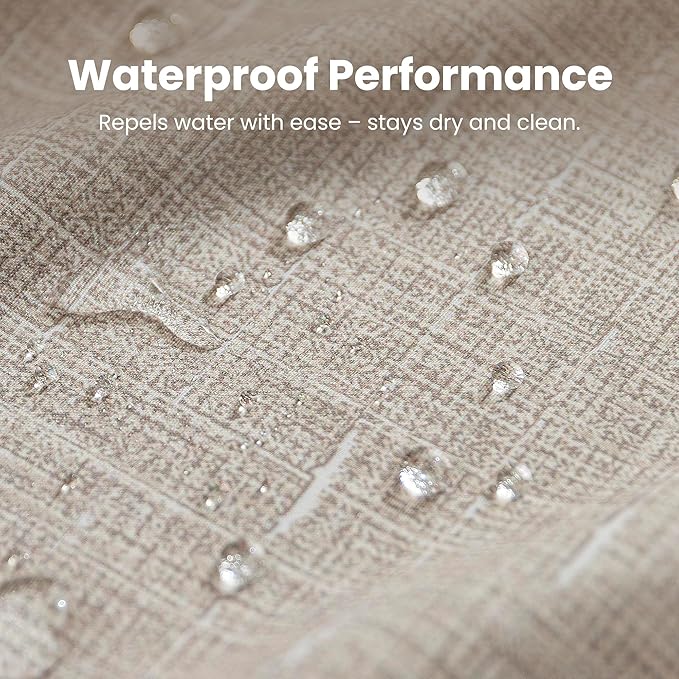 SLEEP ZONE Beige Shower Curtain Waterproof Curtains - Image 4