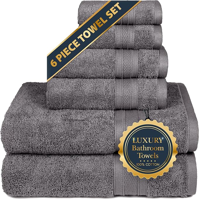 TRIDENT Soft & Plush Luxury Towel Set, 100% Cotton, 2 Bath Towels 2 Hand Towels by TRIDENT