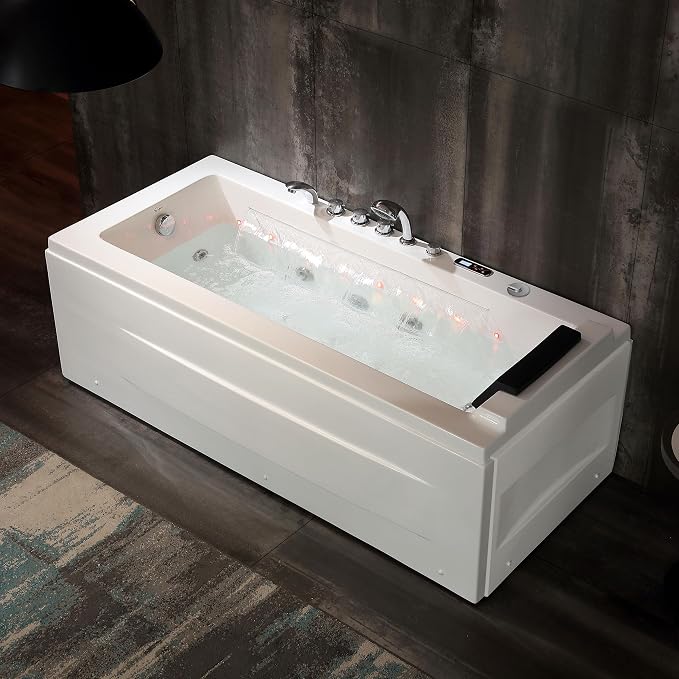 Empava Whirlpool Bathtub, 67-Inch Jetted Bathtub, Hydro Massage - Image 2