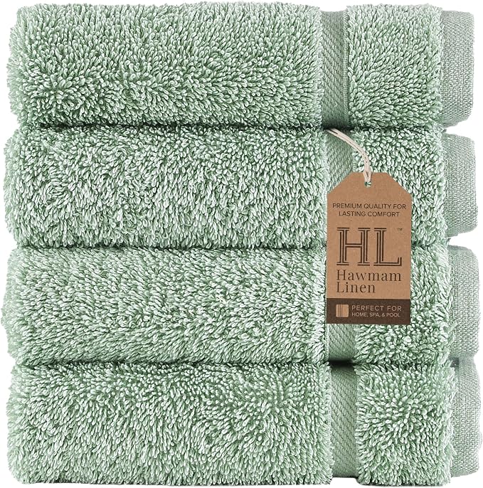 Hammam Linen Washcloth Set Premium Original Turkish Cotton, Hotel Quality by HawmamLinen
