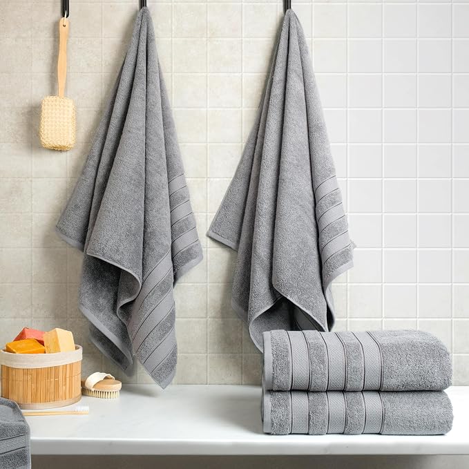 American Soft Linen Salem 100% Cotton Turkish 4 Piece Bath Towels - Image 3