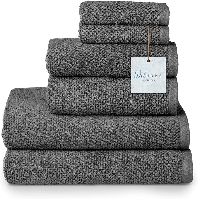 Welhome Franklin 100% Cotton Popcorn Textured Towel Set by WelhomeByWelspun