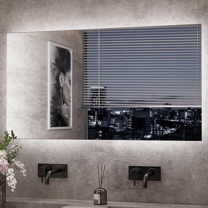 TETOTE 55 x 30 Inch LED Mirror Backlit Bathroom, Anti-Fog Mirror by TETOTE