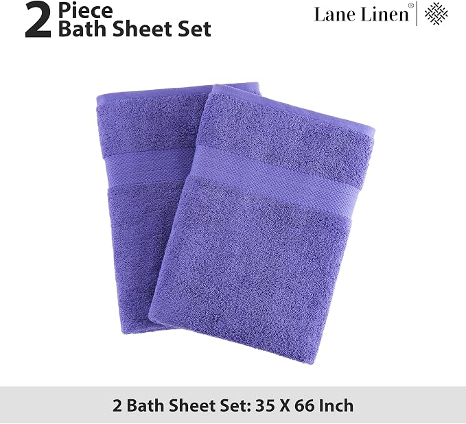 LANE LINEN 100% Pure Cotton Pack of 2 Bath Sheets - Image 5