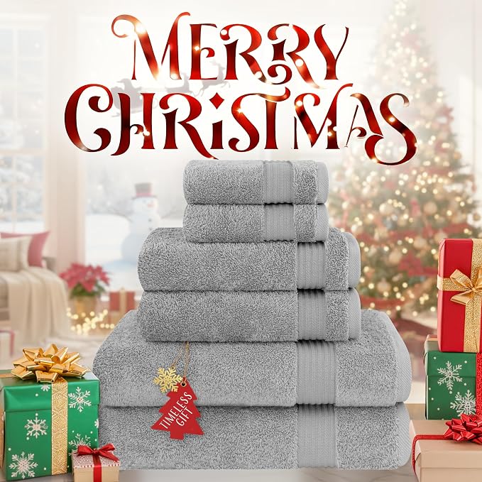 Cotton Paradise 6 Piece Towel Set 100% Cotton Soft Absorbent Turkish Towels - Image 2
