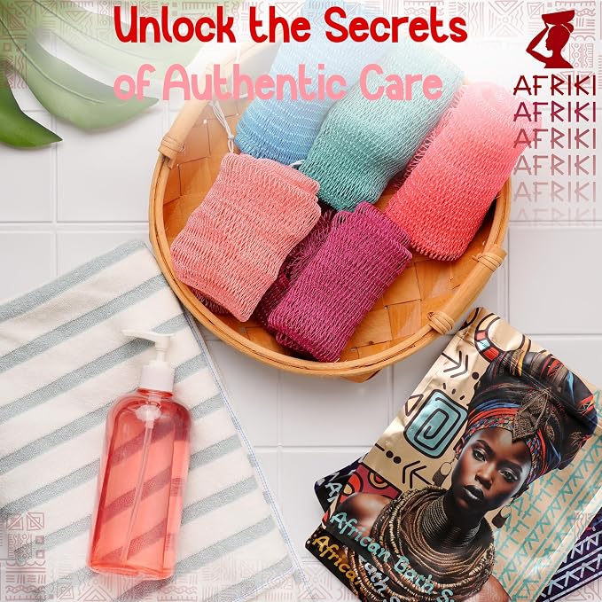 AFRIKI African Net Sponge – Exfoliating Body Scrubber, All Skin Types | 45 in - Image 6
