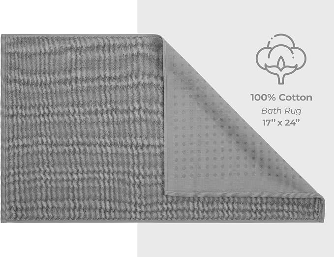 American Soft Linen Bath Rug, 17 in 24 in 100% Cotton Bath Mats Rugs - Image 5