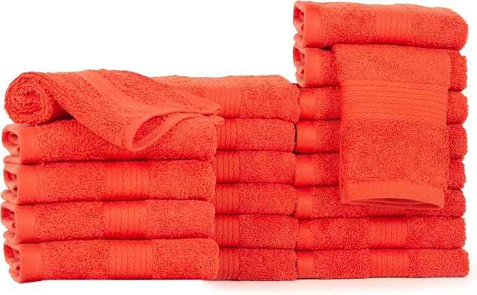 Ample Decor Wash Cloths Pack of 20, Oeko Tex Certified 600 GSM 100% Cotton Soft - Image 3