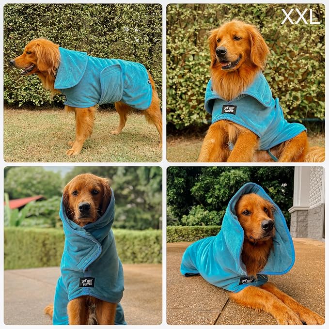 Tuff Pupper Fast Drying Dog Bath Robe | 800 GSM Plush Dog Towel - Image 3