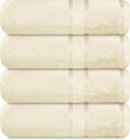 Casa Lino Linen Brown Bath Towels Set of 4 by CASALINO