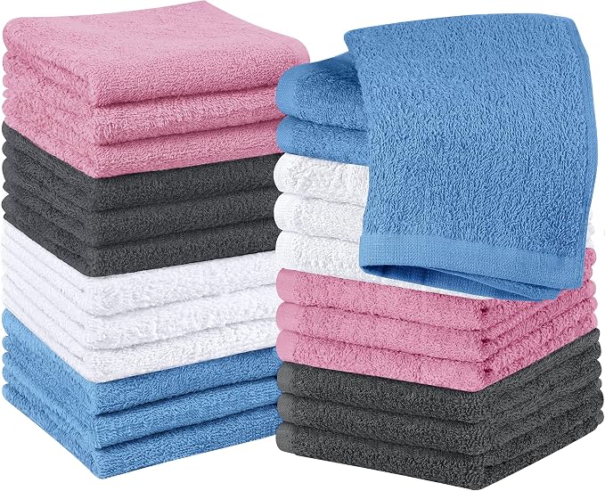 Utopia Towels 24 Pack Cotton Washcloths Set, 100% Ring Spun Cotton, Highly by UTOPIATOWELS