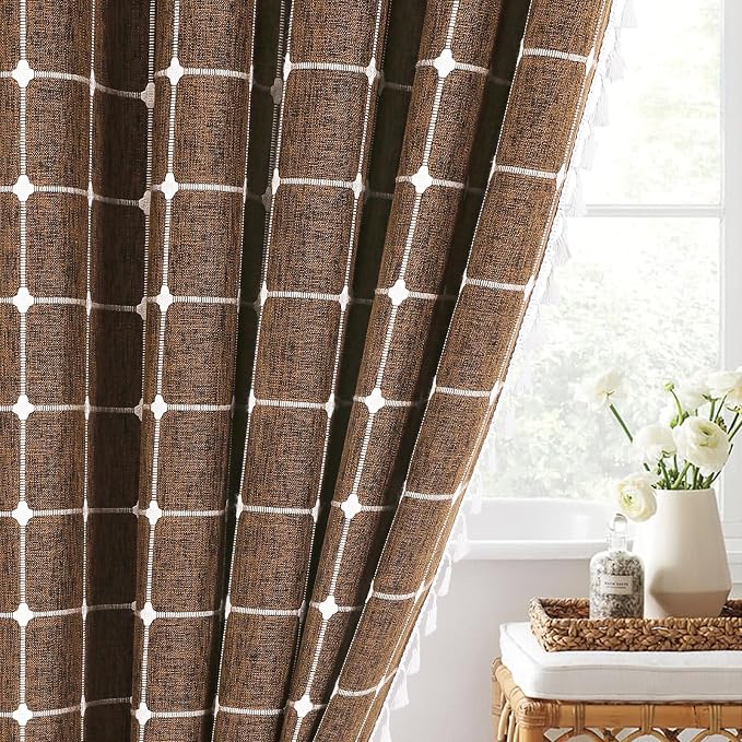MitoVilla Brown Boho Shower Curtains - Image 7