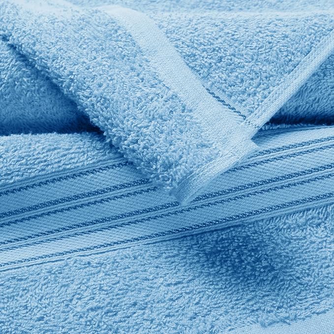 BOUTIQUO Ultra Soft Cotton Washcloths, Contains 12 Piece Face Cloths 12x12 inch - Image 2