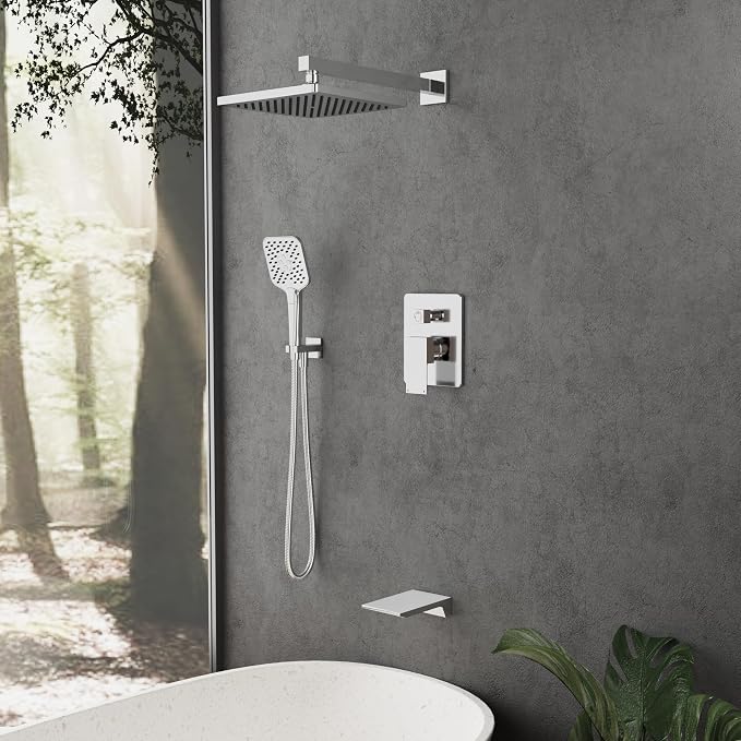 Gabrylly Shower System with Tub Spout, Wall Mounted Tub Shower Faucet Set - Image 2