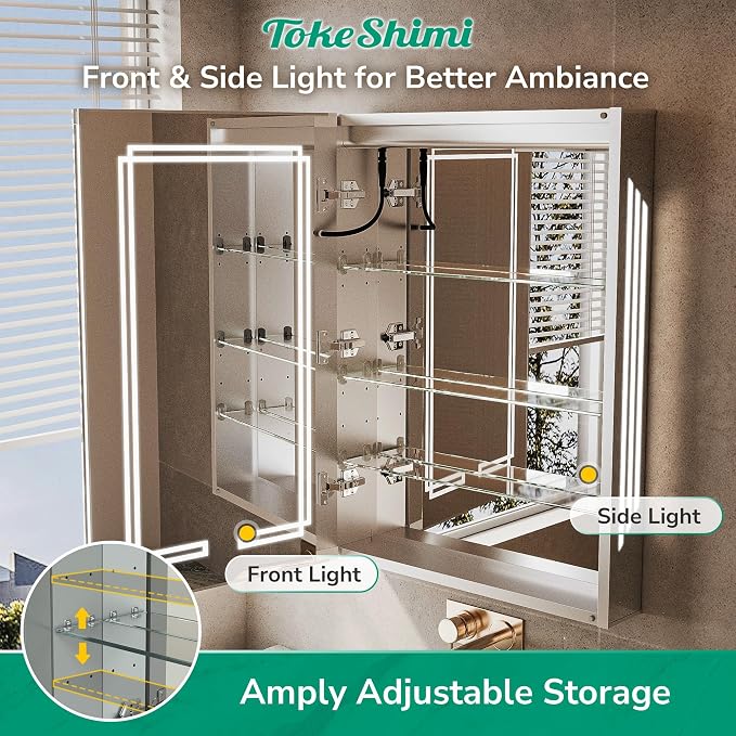 TokeShimi 24 x 32 Bathroom Mirror Medicine Cabinet - Image 5