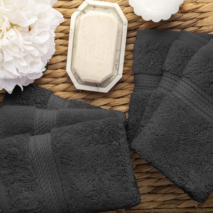 BLUENILEMILLS BNM Egyptian Cotton 6-Piece Towel Set, Includes 6 Face Towels - Image 4