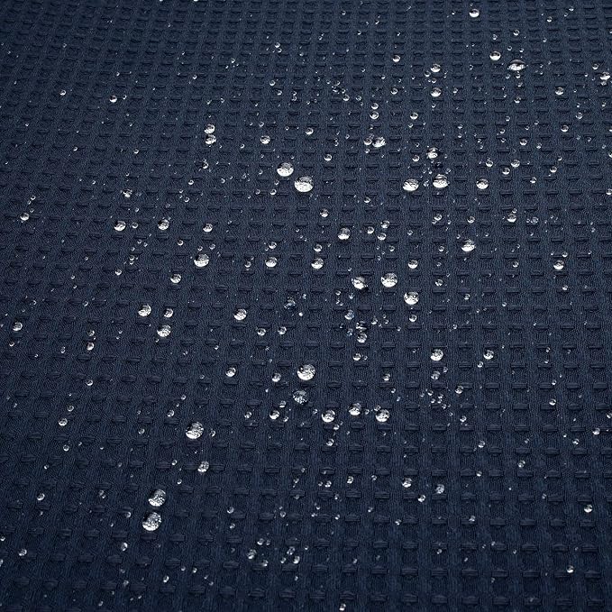 River Dream Heavyweight Navy Blue No Hooks Required Dotted Waffle Weave Shower - Image 9