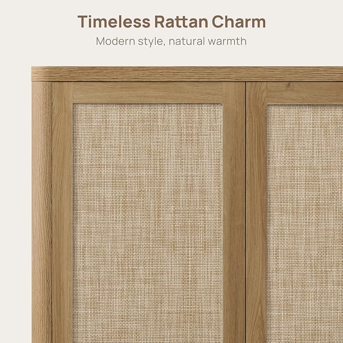 SICOTAS 64" Rattan Modular Buffet Sideboard Storage Cabinet - Image 5