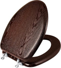 Elongated Toilet Seat Heavy Duty, Veneer Natural Standard Wooden Toilet Seat by Deewow
