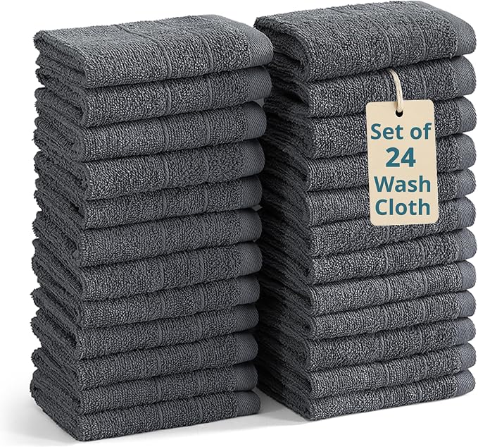 Casa Platino Wash Cloths Set of 24- Spa & Salon Quality by CasaPlatino