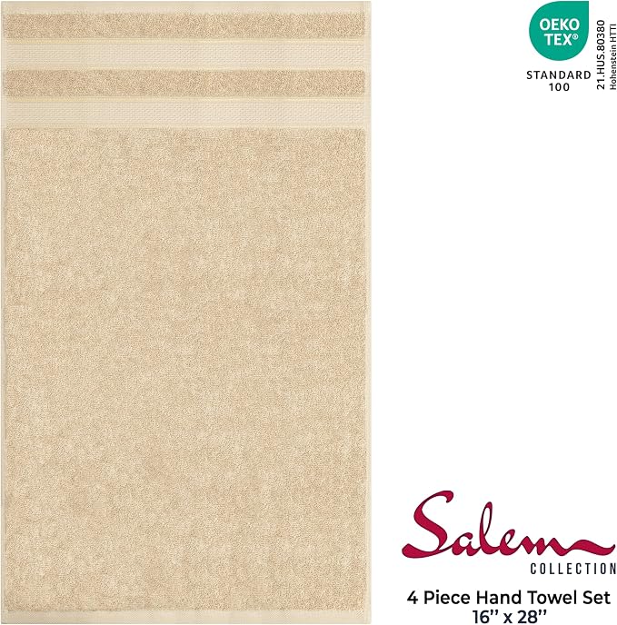 American Soft Linen Salem 100% Cotton Turkish 4 Piece Hand Towels - Image 4