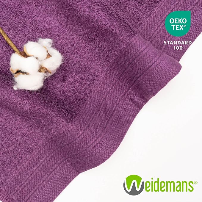 100% Cotton Washcloths Set 13” x 13” | Plum Towels | Set of 6 Ultra Soft and - Image 8