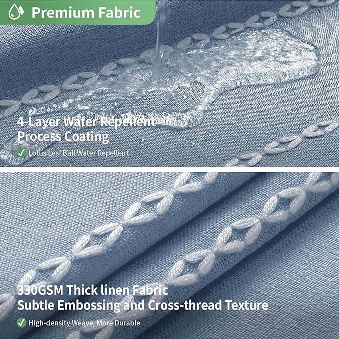 No Hook Extra Long Shower Curtain Set - Image 3